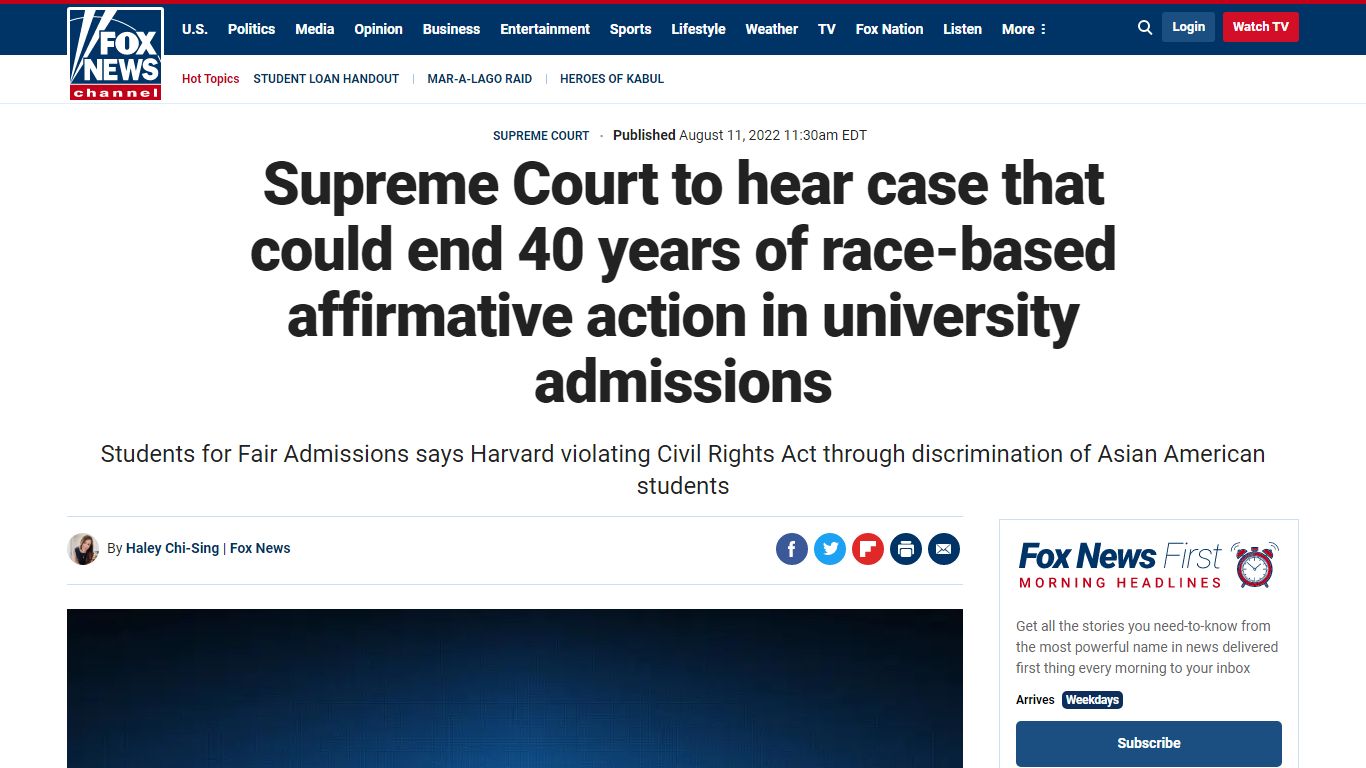 Supreme Court to hear case that could end 40 years of race-based ...
